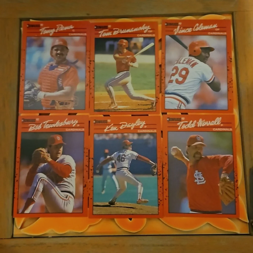 1990 Donruss Saint Louis Cardinals Error Cards 6 pack
